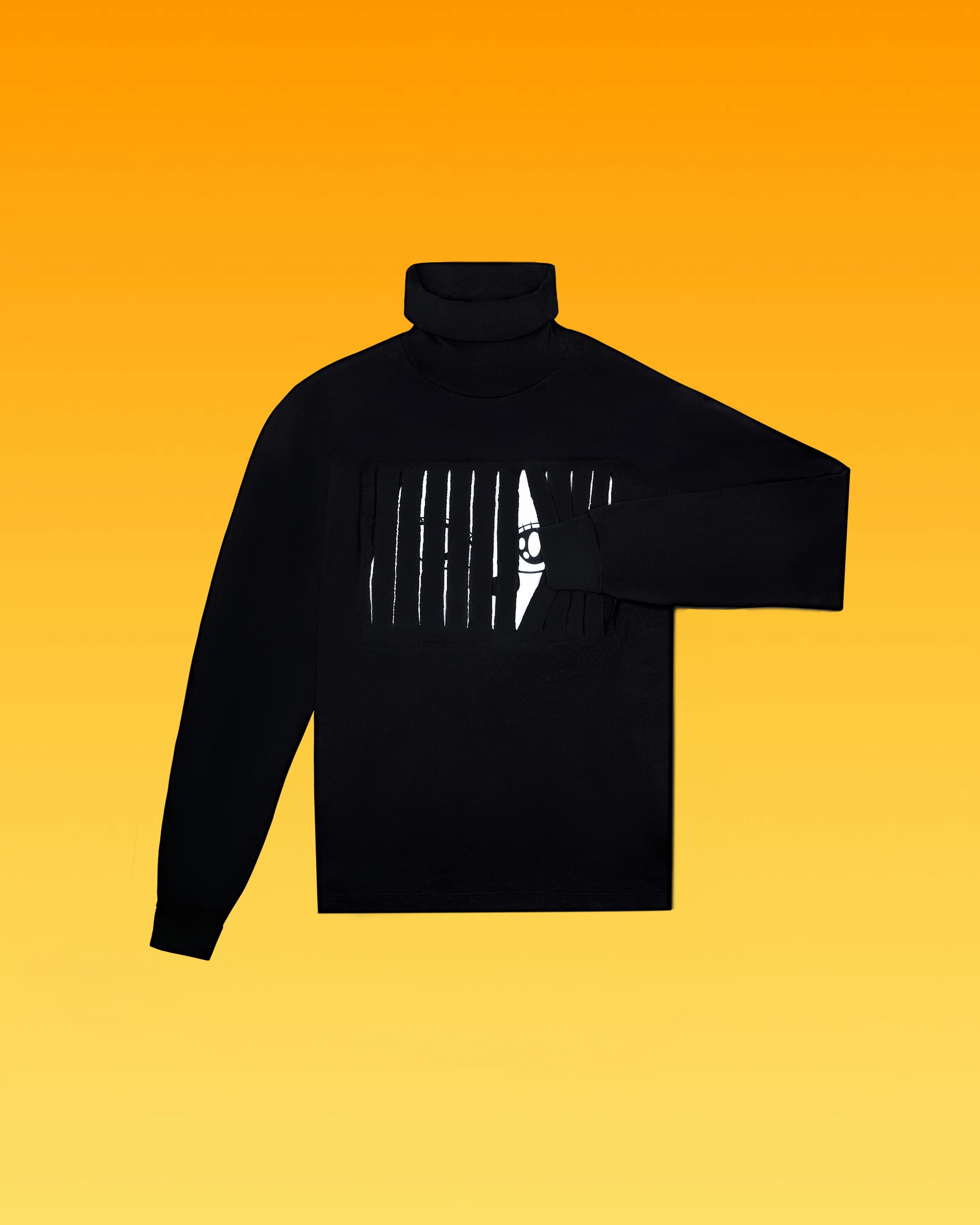 Turtleneck with logo print underlaid